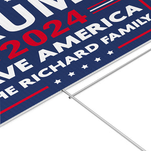Save America Custom Family Name, Personalized Yard Sign, Trump Sign, Election 2024