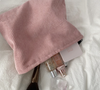 Custom Chenille Travel Makeup Bag, Personalized Corduroy Name Toiletry Bag, Gift For Her