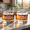 I Work For My Wife Now, Engraved Rock Glass, Retirement Gifts
