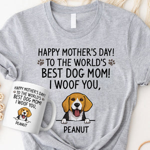 To The World Best Dog Mom, Personalized Shirt And Mug, Gift Combo For Dog Lovers