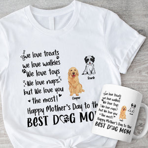 I Love Treats I Love Walkies, Combo Personalized Shirt And Mug, Birthday Gift, Gifts For Dog Lovers, Custom Photo
