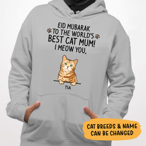 Eid Mubarak To The World, Best Cat Mom, I Meow You, Custom Shirt, Personalized Gifts for Cat Lovers