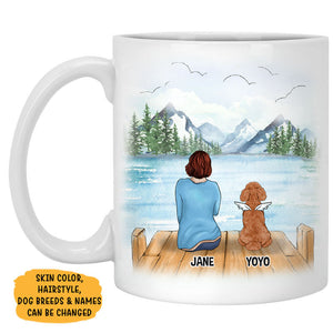 A Piece Of My Heart Lives In Heaven Memorial Mugs, Customized Mug, Personalized Gift for Dog Lovers