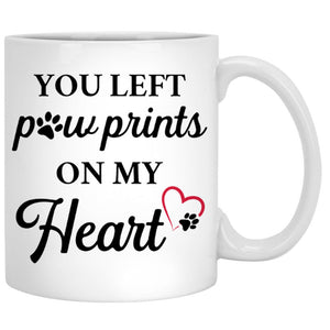You Left Paw Prints On My Heart, Photo Mugs, Customized Mug, Personalized Gift for Pet Lovers