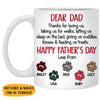 Thank For Loving Us, Custom Paw, Funny Personalized Mug, Custom Gift for Dog Lovers