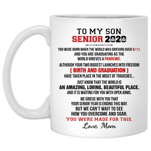 To My SENIOR 2020 Personalized Coffee Mug, Custom Graduation Gift