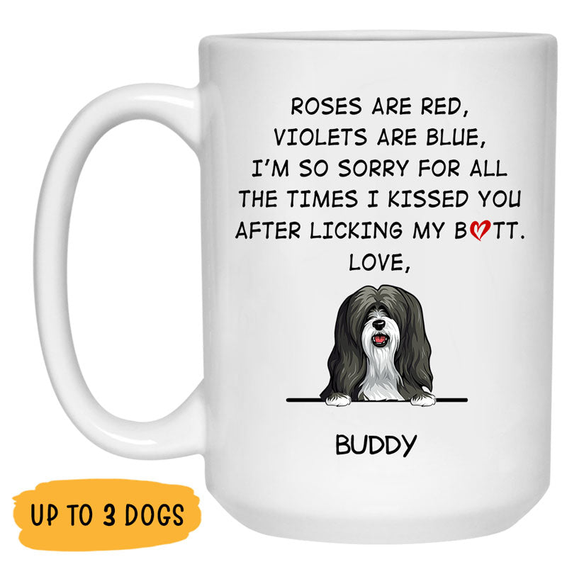 Roses Are Red, Violets Are Blue, Personalized Coffee Mug, Custom Gift for Dog Lovers