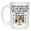 Happy Mother's Day Mugs, Funny Custom Photo Coffee Mug, Personalized Gift for Dog Lovers