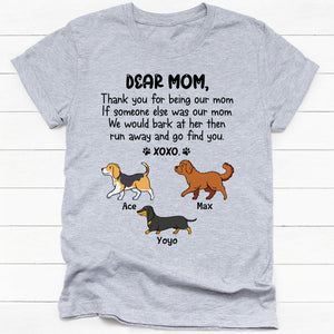 Thank You For Being My Mom Xoxo Walking Dog, Personalized Shirt, Gifts for Dog Lovers