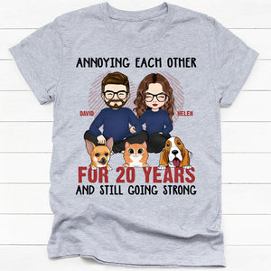 Annoying Each Other Cat Dog, Personalized Shirt, Anniversary Gift For Couple, Custom Gifts For Pet Lover