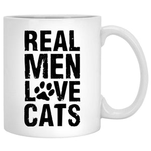 Real Men Love Cats, Man Red Tree, Personalized Mugs, Custom Gifts for Cat Lovers