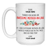 Thank you for being an awesome Mother-in-law Customized coffee mug, Personalized gift, Funny Mother's Day gift