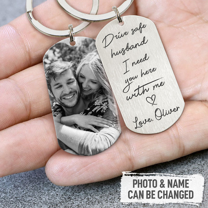 Drive Safe Handwriting, Personalized Keychain, Anniversary Gifts For Him, Custom Photo