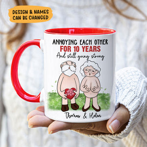 Annoying Each Other For, Personalized Accent Mug, Anniversary Gift For Couple