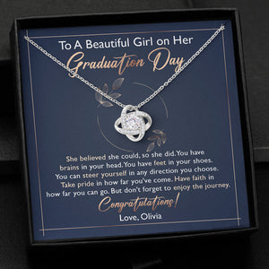 A Beautiful Girl On Her Graduation Day, Luxury Necklace, Custom Message Card Jewelry