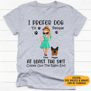 I Prefer Dogs To People, Personalized Shirt, Custom Gifts For Dog Lovers, Mother's Day Gifts
