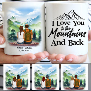 To my husband Love you to the Mountain and back, Mountain cliff, Customized mug, Anniversary gift, Personalized love gift for him