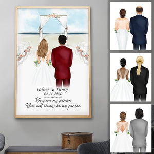 You Are My Person, Beach, Personalized Couple Wedding Poster, Anniversary Gifts, Custom Gifts