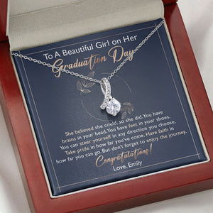 A Beautiful Girl On Her Graduation Day, Luxury Necklace, Custom Message Card Jewelry