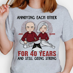 Annoying Each Other Cat Dog, Personalized Shirt, Anniversary Gift For Couple, Custom Gifts For Pet Lover