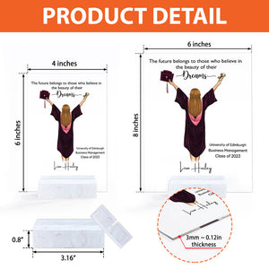 The Future Belongs To Those Who Believe, Personalized Acrylic Plaque, LED Light, Graduation Gifts