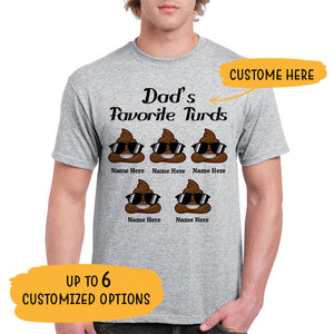 Dad's Favorite Turds Custom Shirt, Personalized Gifts, Funny Father's Day Gift