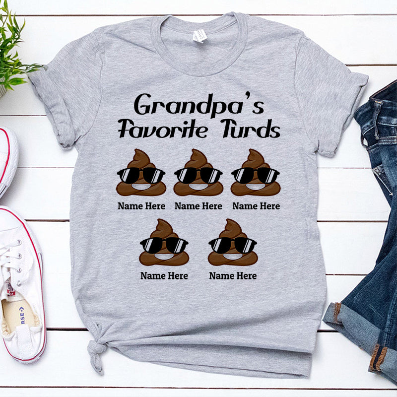Dad's Favorite Turds Custom Shirt, Personalized Gifts, Funny Father's Day Gift