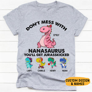 Don't Mess With Nanasaurus or Mamasaurus, Personalized Shirt, Mother's Day Gifts