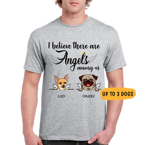 Angels Among Us, Custom Dog Memorial T Shirt, Personalized Gifts for Dog Lovers