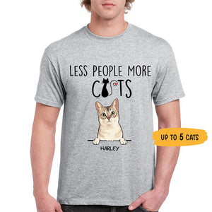 Less People More Cats, Custom Shirt, Personalized Gifts for Cat Lovers