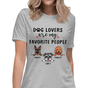 Dog Lovers Are My Favorite People, Personalized Dogs Shirt, Customized Gifts for Dog Lovers, Custom Tee