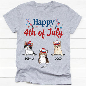 Happy 4th Of July Cats, Gift For Cat Lover, Custom Shirt For Cat Lovers, Personalized Gifts