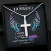 I Asked God For An Angel, Personalized Cross Necklace, Gifts For Him