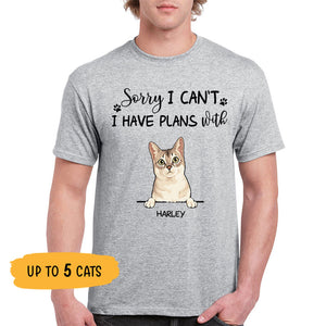 Sorry I Have Plans With Cats, Custom Shirt, Personalized Gifts for Cat Lovers