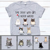 Time Spent With Cats Is Never Wasted, Custom Shirt, Personalized Gifts for Cat Lovers