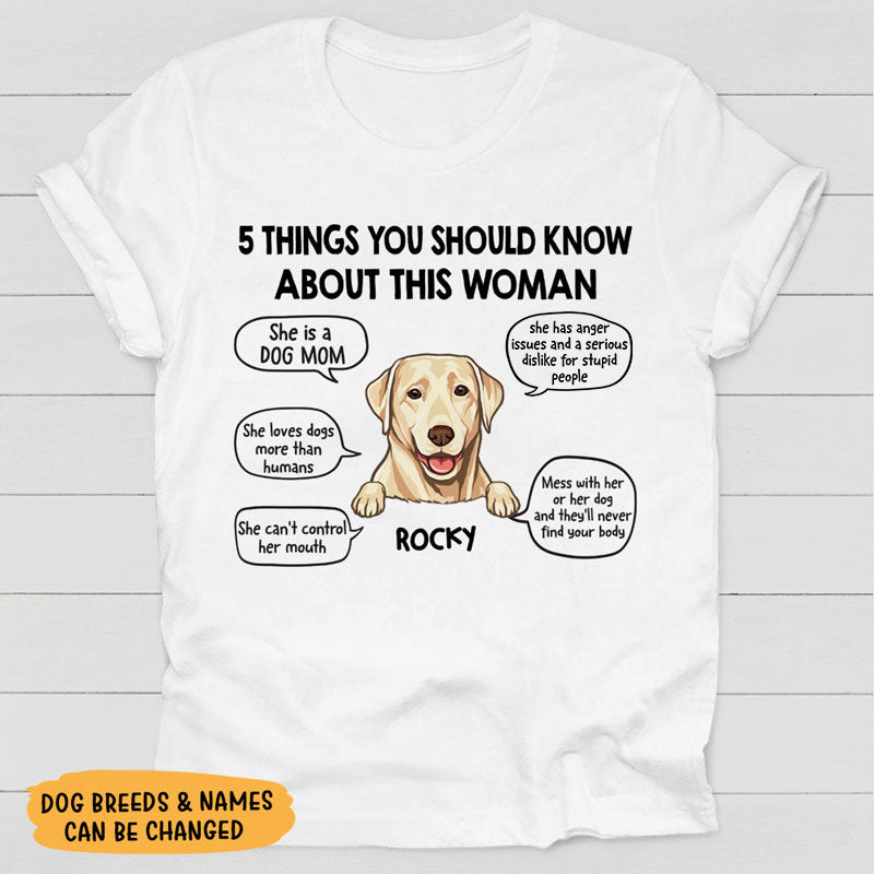 Five Things About This Dog Mom, Personalized Shirt, Custom Gifts For Dog Lovers