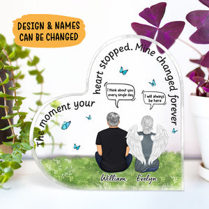 Your Heart Stopped Mine Changed Forever, Personalized Keepsake, Heart Shape Plaque, Memorial Gifts