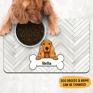 Dog Bone Pet Placemat, Personalized Pet Food Mat, Dog Lovers Gifts