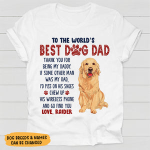 Thank For Being My Daddy, Personalized Shirt, Gift For Him, Custom Shirt, Gift For Dog Dad