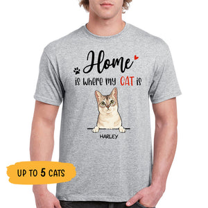 Home Is Where My Cats Are, Custom Shirt, Personalized Gifts for Cat Lovers