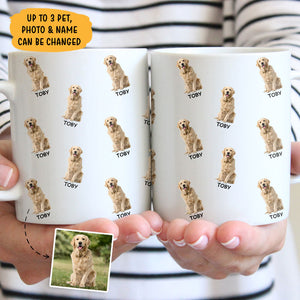 Pet Pattern Wrap Mug, Custom Photo Remove Background Mug, Personalized Mug, Gift For Pet Lovers