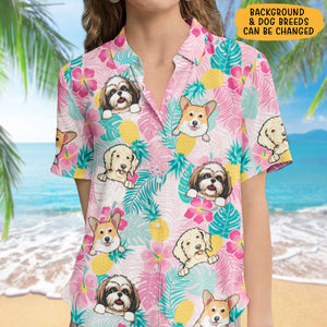 Custom Peeking Dog, Personalized Hawaiian Shirt, Custom Gift For Dog Lovers