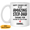 Happy Father's Day To My Amazing Step-Dad, Personalized Mug, Funny Father's Day gifts