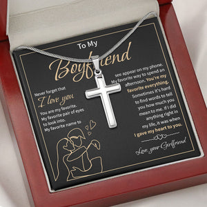 You Are My Favorite Everything, Personalized Cross Necklace, Gifts For Him