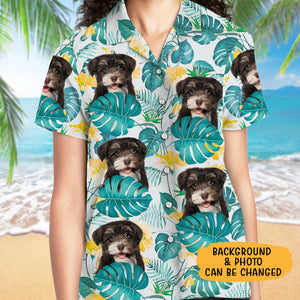 Tropical Leaf Photo, Personalized Hawaiian Shirt, Custom Photo