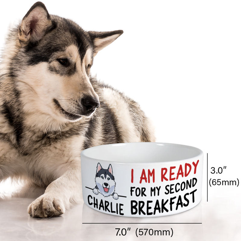 Personalized Custom Dog Bowls, Second Breakfast, Gift for Dog Lovers