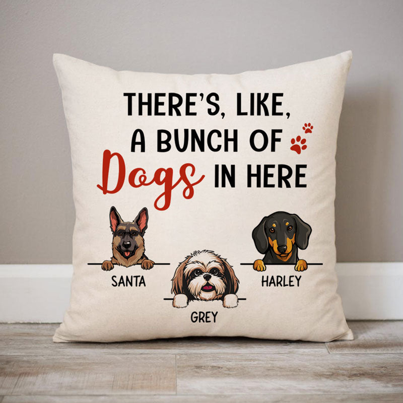 Bunch of Dogs, Personalized Pillows, Custom Gift for Dog Lovers