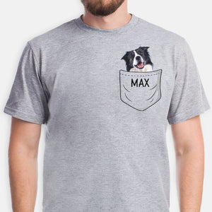 Pocket Tee Custom Photo T Shirts, Personalized Gifts for Pet Lovers, Gift For your Loved Ones
