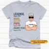 Légende Mari Papa Grand-Père, French Français, T-Shirt Personnalisé