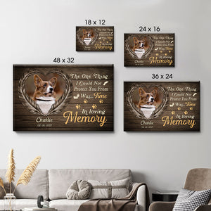 In Loving Memory, Personalized Custom Photo Canvas, Custom Gift for Pet Lovers, Memorial Gift